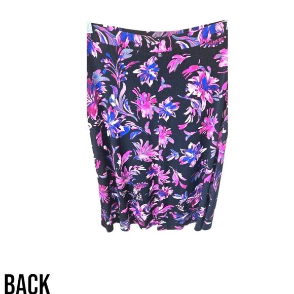 KASPER Plus Size Women's Bright Multi- Color Floral Pull On Midi Skirt 1X - Picture 6 of 12
